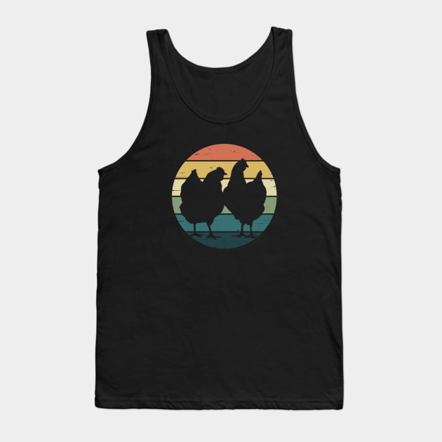 Retro Rainbow Hens for Chicken Lovers Tank Top by cottoncanvas